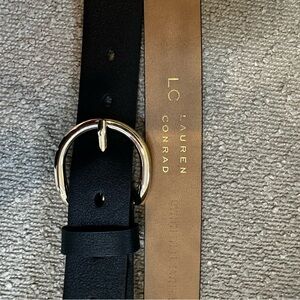 LC Lauren Conrad Black Belt with Gold-Tone Buckle